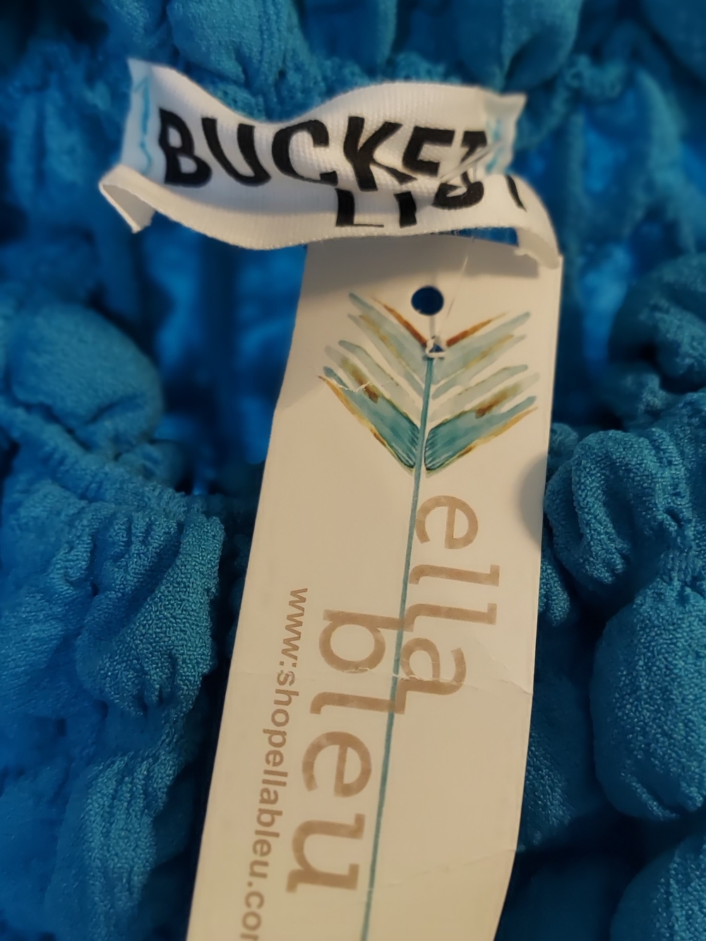 BUCKETLIST Blue Textured Bubble-Knit Women's Top - Picture 2 of 2